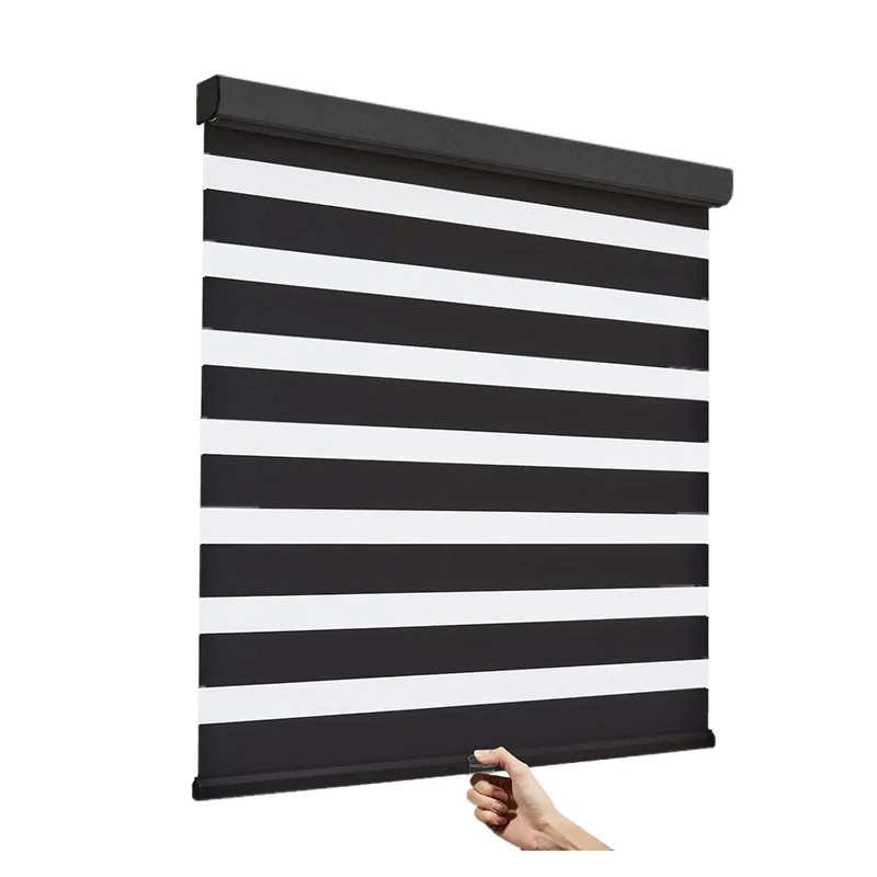 

Child Safe Manual Cordless Zebra Blinds with Push Pull Mechanism for Nursery and Kids Room No Cords Design