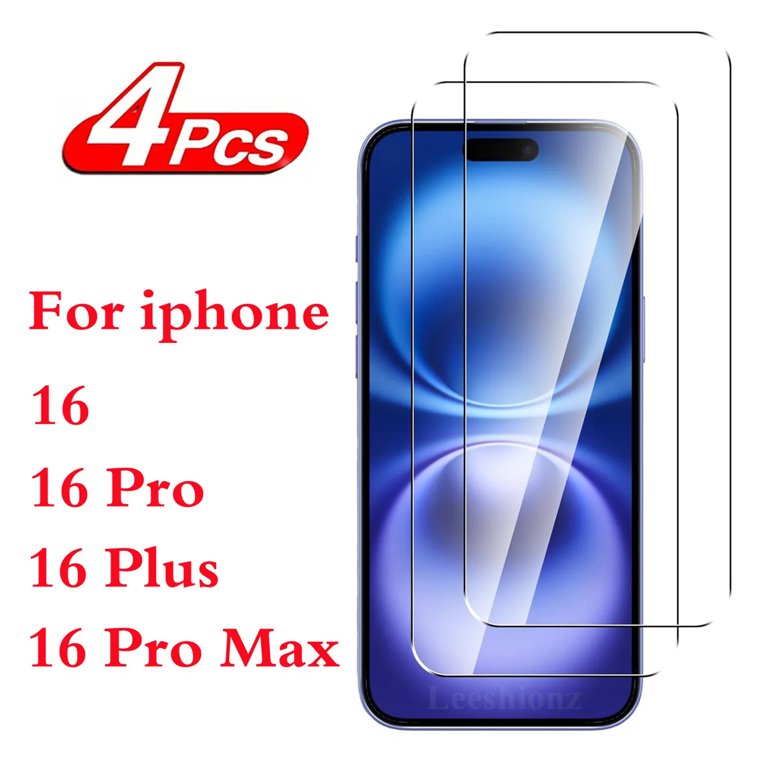 

2/4Pcs For iphone 16 Tempered Glass film For iphone 16Pro Max 16 Plus Screen Protective film