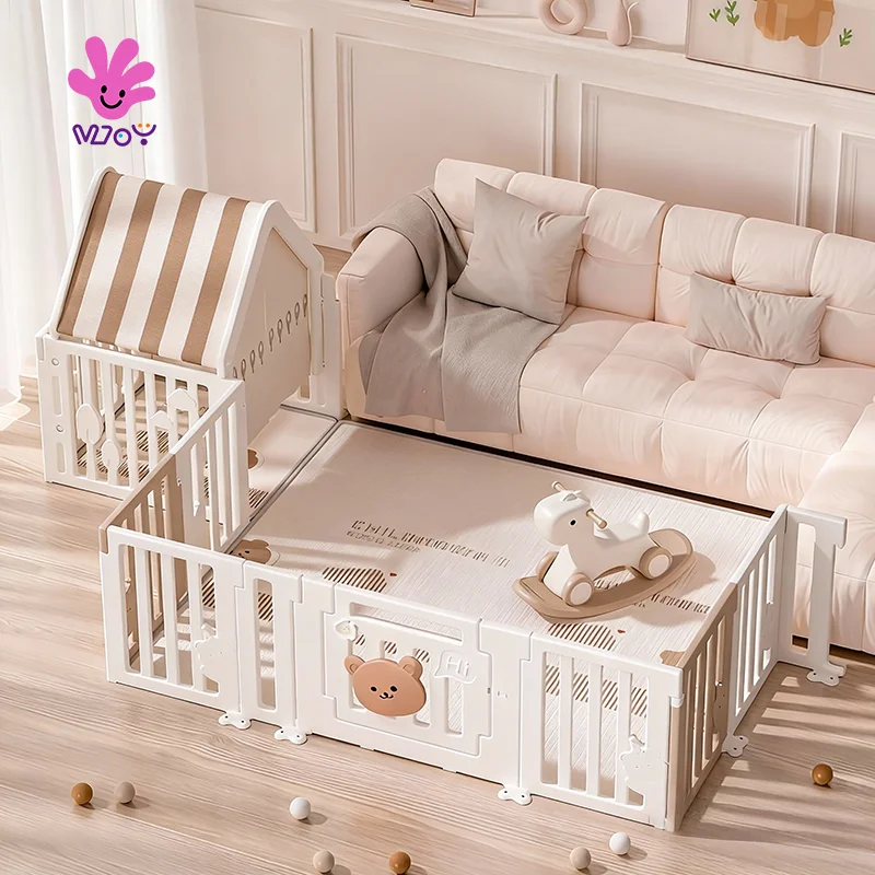 

Freely Combinable Baby Playpen Plastic Kids Play Yard Safety Fence Toddler Playground Indoor Foldable Playpen
