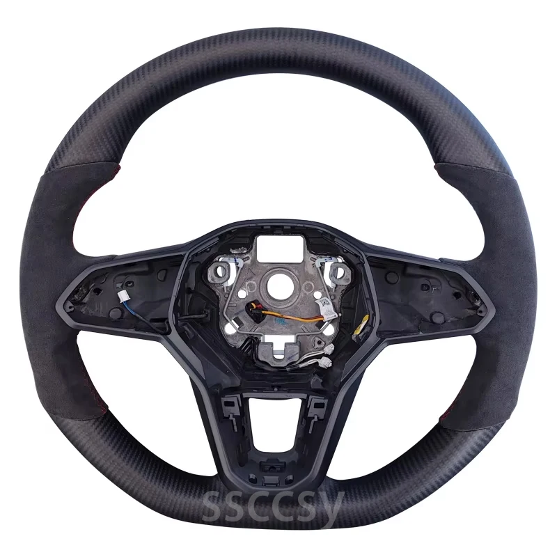 

Matte Carbon Fiber Steering Wheel Suitable For Golf 8 R GTI MK8 With Button Frame, Heating Function, Cars Accessories
