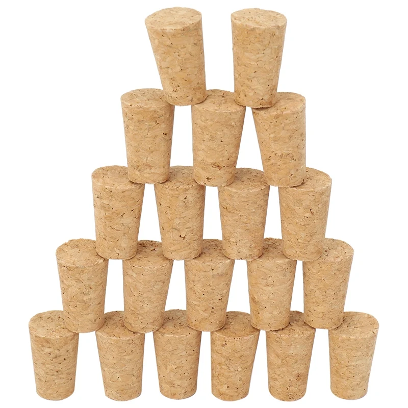 20Pcs/Lot Natural Wood Corks Wine Stopper Wood Bottle Stopper Cone Type Wine Bottle Corks Plug Sealing Cap Beer Bottle Corks