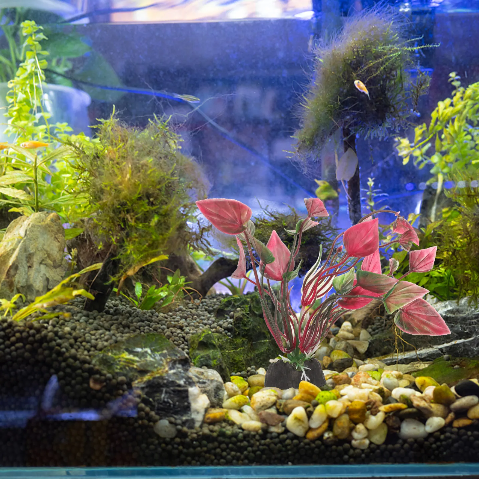 Aquarium Planted Setup - Lifelike Plastic Aquarium Plants Fish Tank