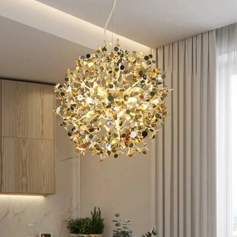 

Argent Pendant Lamp Stainless Steel Chrome Ball Light Dining Room Lamps Golden Silver Globe Light Luxury Bedroom Shop Light