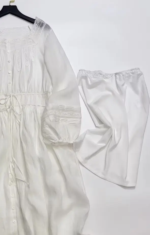 Women's Solid Color Dress Single Breasted Bubble Sleeves Retro Lace Square Collar Drawstring Strap Midi Robe ﻿+ Lining