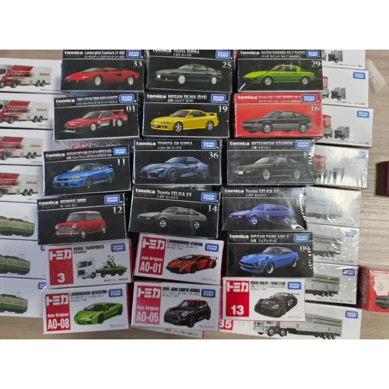 TOMY 1:64 Lamborghini Nissan GTR Tesla Bugatti Die Cast Alloy Car Model Small Toy Car Model Small Ornament.