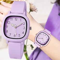 Square Big Dial Women Watches Multicolor Silicone Quartz Minimalist Wristwatches for Ladies Gift Female Clock 2024 Relogio Mujer