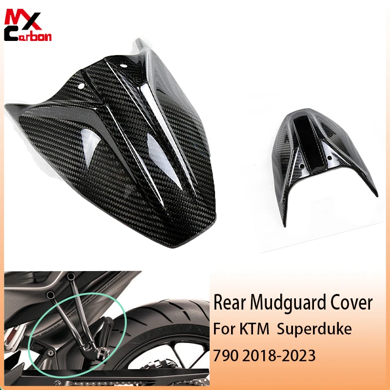 

For KTM Superduke 790 2018+ Motorcycle Modification Accessories 3K 100% Carbon Fiber Rear Mudguard Cover Fairing Kit