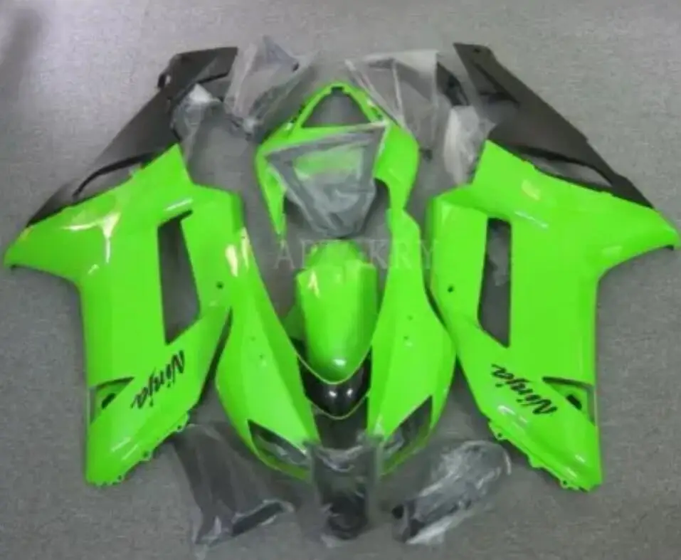 Injection plastic Fairing kit for Kawasaki ZX 6R 2007 2008 NINJA zx6r 07 08 green black motorcycle fairings set GH20