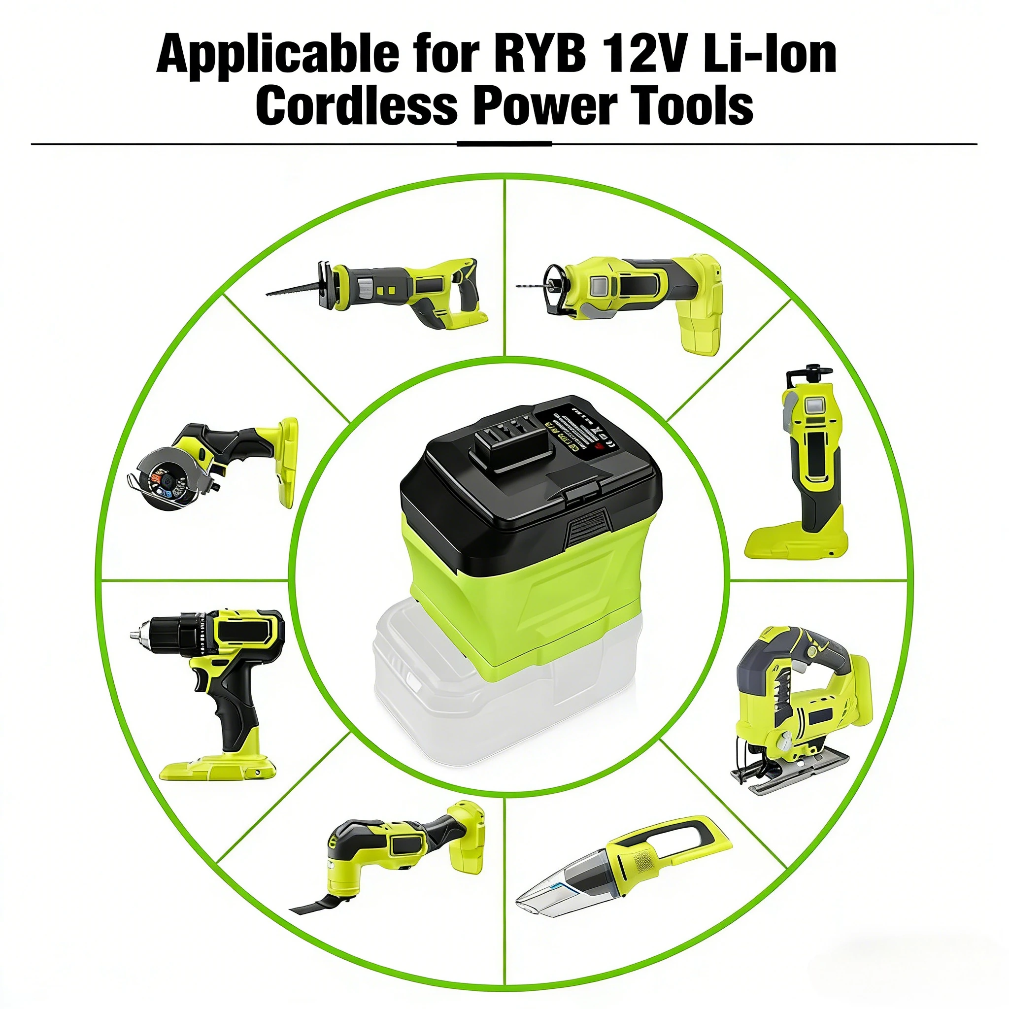 

Battery Adapter for Ryobi 18V to 12V Adapter for Ryobi 18V Li-ion Battery Converter to for Ryobi 12V Power tool CB120L-RYB
