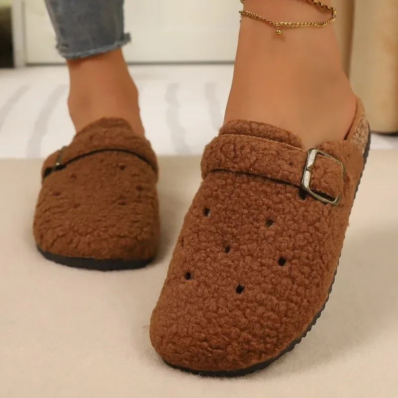 Damen Einfarbige Vintage Bequeme Hausschuhe Neue Sommer Damen Fischmaul Geschlossene Zehen Leichte Lässige Modische Sandalen – Detail 7