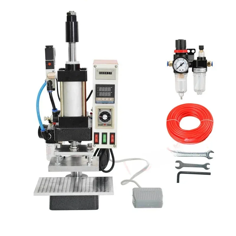 Hot SalesSmall Pneumatic Hot Stamping Machine 500W Automatic Paper Rolling Model For PVC Card Book Leather Wood Logo 220V/110V