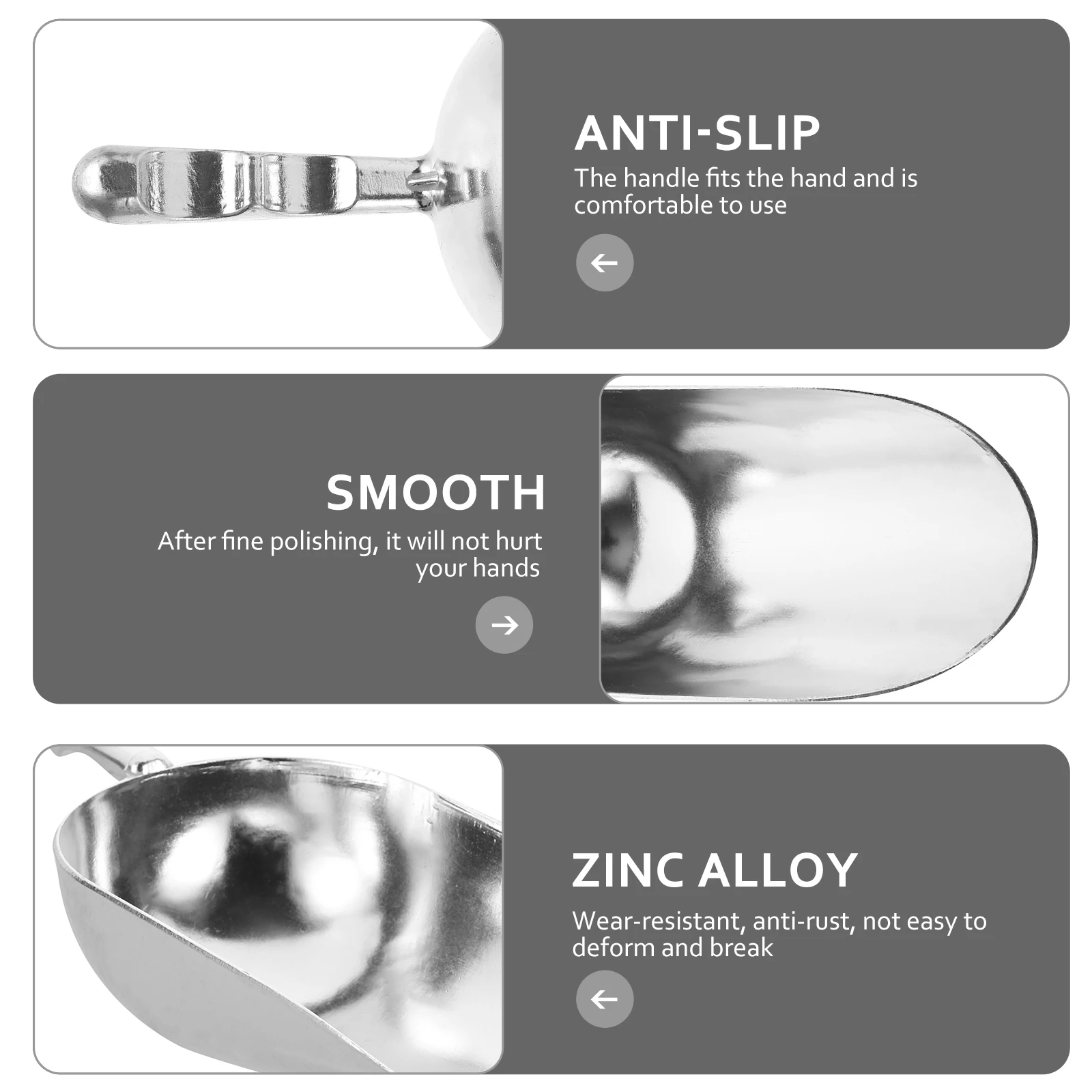 

1pc Zinc Alloy Food Shovel Multipurpose Kitchen Tool For Rice Tea Flour Ice Dried Fruits Nuts Scoop Wear Resistant