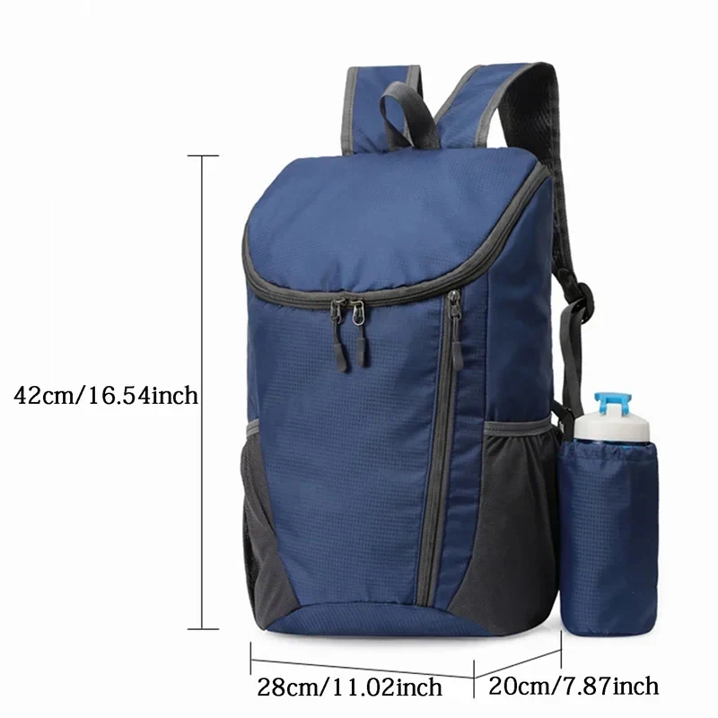 Latest Outdoor Sports Portable Backpack with Bottle Holder Large Capacity Fitness Travel Hiking Day Bag Suitable for Both Men