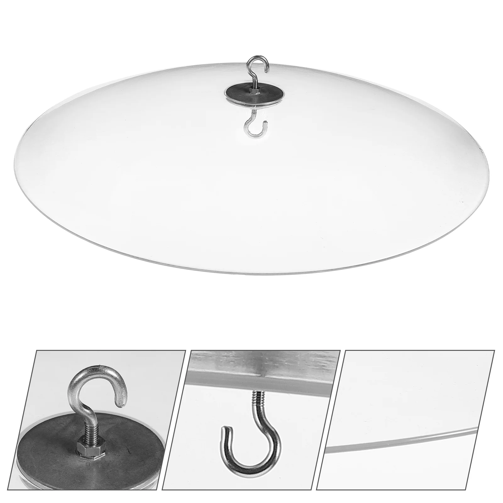 

Bird Feeder Cover Outdoor Transparent Dome Hanging Rain for Birds Iron Hook Protector Accessory