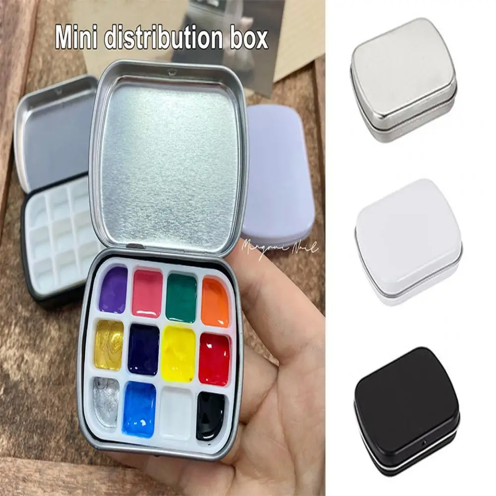 กล่องบรรจุสีน้ำ3ชิ้นขนาดพกพา12ช่องกล่องเก็บยาทาเล็บขนาดเล็กชุดศิลปินสีน้ำ