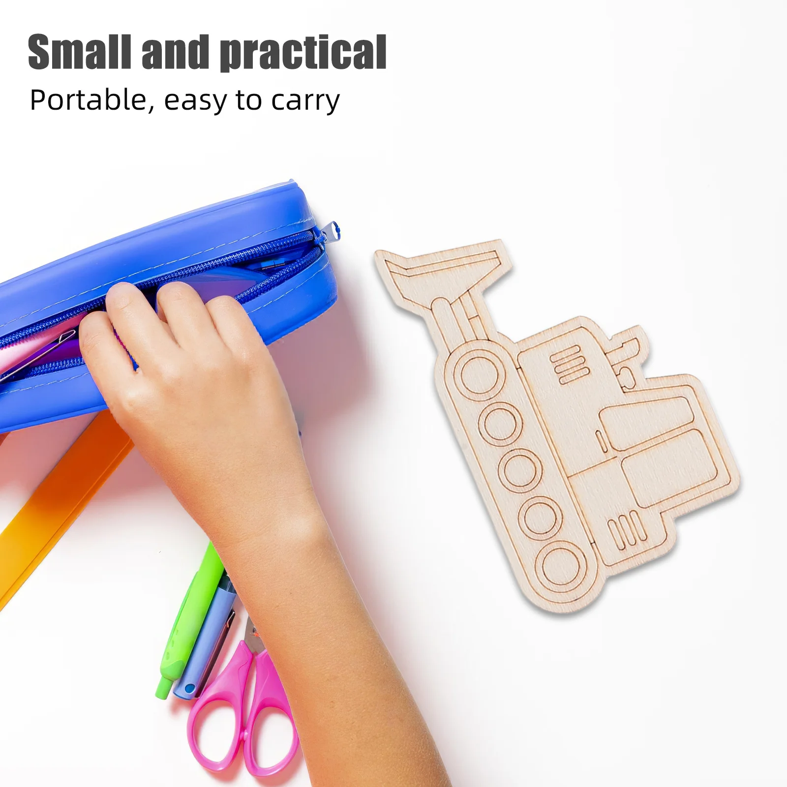 45個の木製カットアウト 未塗装の木製車両の形 DIYクラフト用品 塗装用 カラーリング用 誕生日パーティー ホリデーデコレーション用