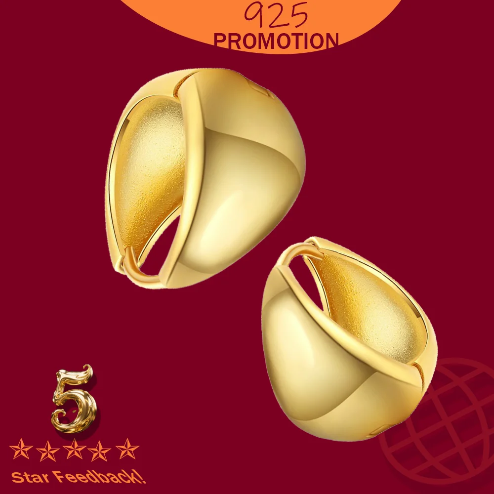 

Hoop Earrings for Women 925 Sterling Silver Simple Wide Huggies Gothic European Unisex Piercing Rock Jewelry Ear Buckles