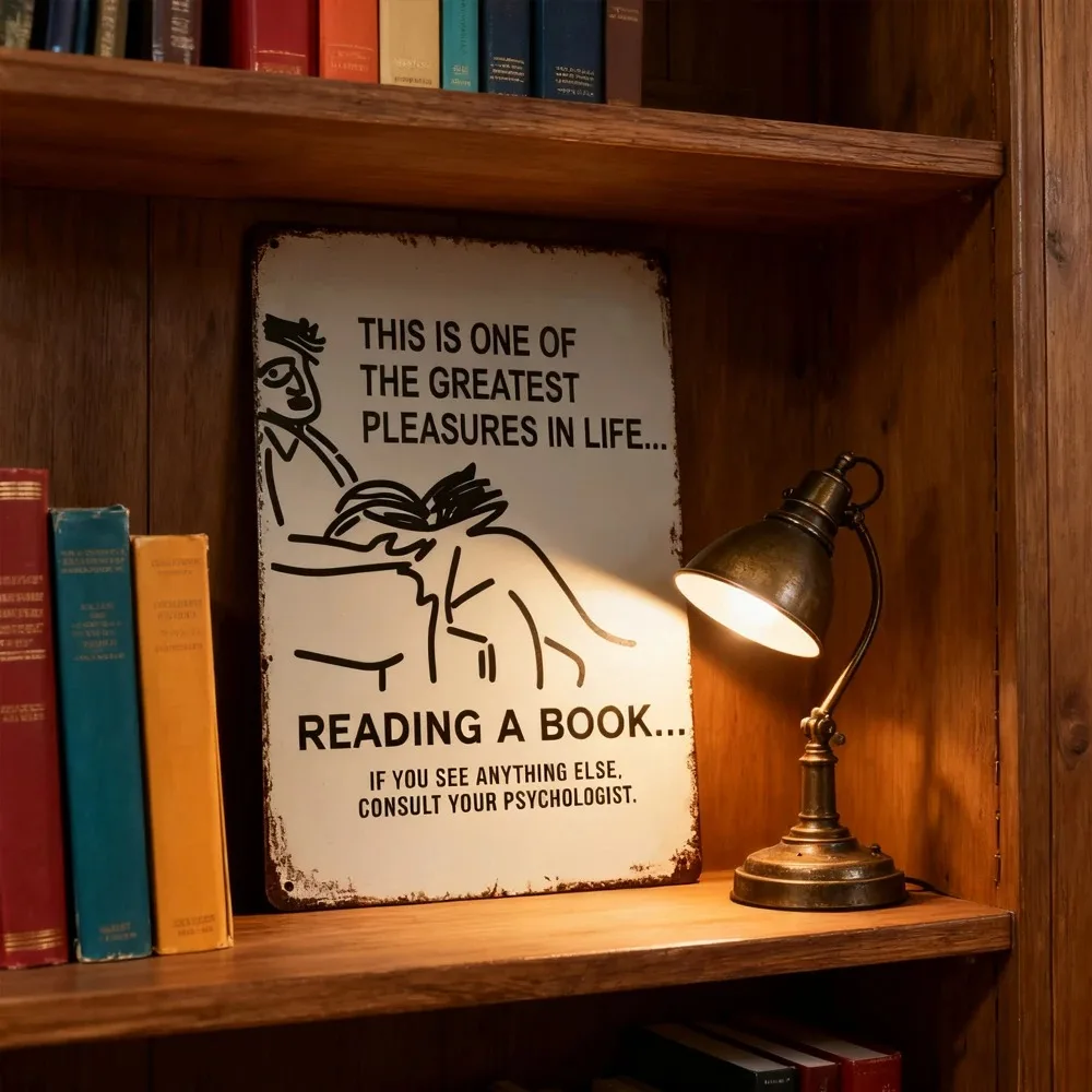 واحد من أعظم متعة في الحياة يقرأ كتاب علامة معدنية من القصدير مضحكة