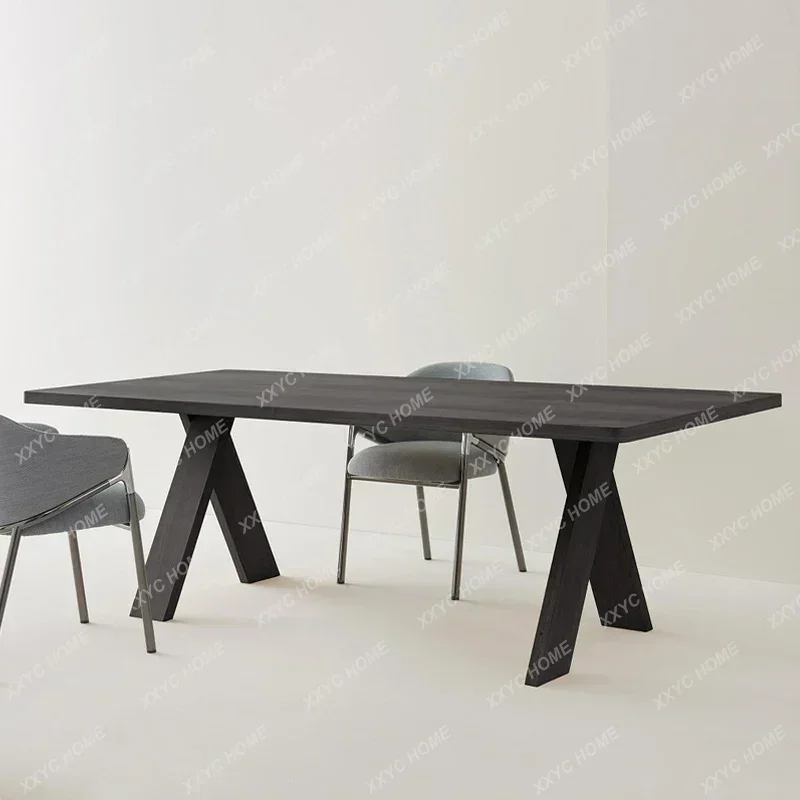 HMJc   minimalist solid wood office long table   desk long workbench negotiation rectangular conference table