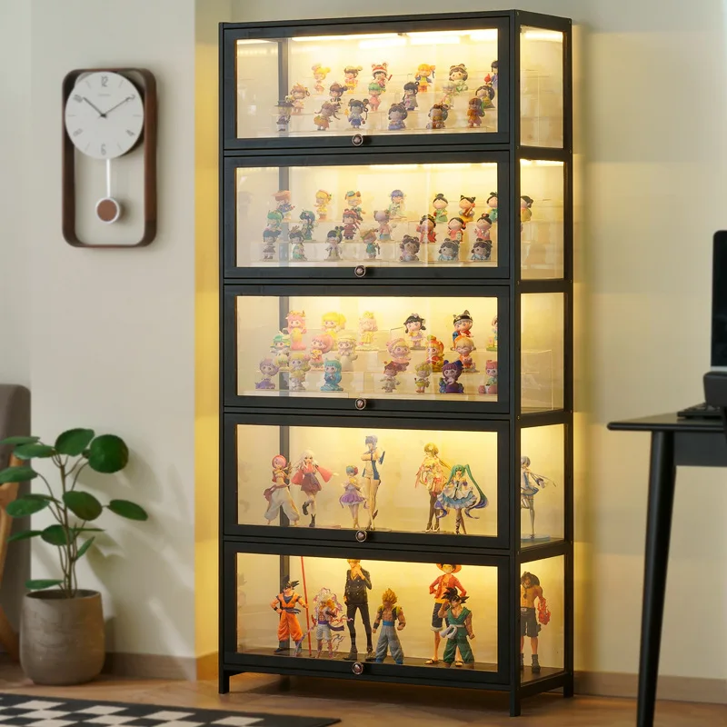 Figure display cabinet Lego building block transparent storage box household imitation acrylic toy dust model display shelf