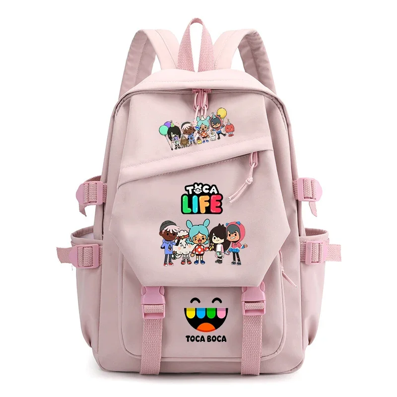 Toca Life World Printed Women Backpack Fashion Nylon School Backpack Student Girl Canvas Laptop Book Pack Outdoor Travel Mochila