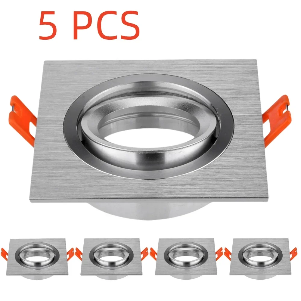 

5PCS Square LED Recessed Ceiling Downlight Cutout 70mm Mounting Frame GU10/MR16 Lamp Holder Base Lighting Fitting Fixtures