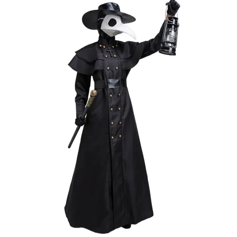 Bear's Den Halloween Mittelalter Pestdoktor Kostüm Steampunk Mittelalter Kriegskrankenschwester Vogel Schnabel Spielanzug Karneval Cosplay Neu 2025