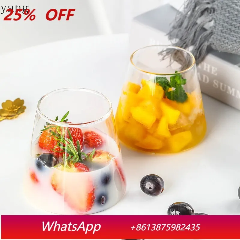 

LMM creative glass high temperature resistant transparent water cup juice cup household