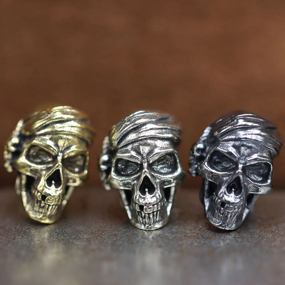

Skull Head Pirate Brass Knife Beads EDC DIY Paracord Woven Bracelets Lanyard Pendants Accessories Outdoor Tool Hangings Charms
