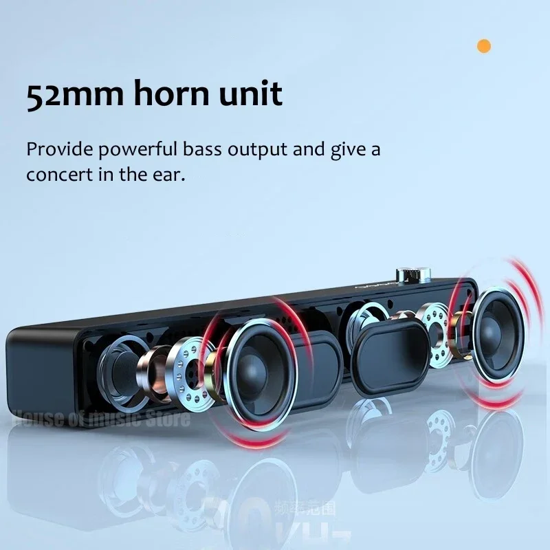 A35 Speaker teater rumah pintar, Soundbar nirkabel Aux, Speaker Bluetooth Multimedia dengan baterai 4D Stereo Surround Boombox
