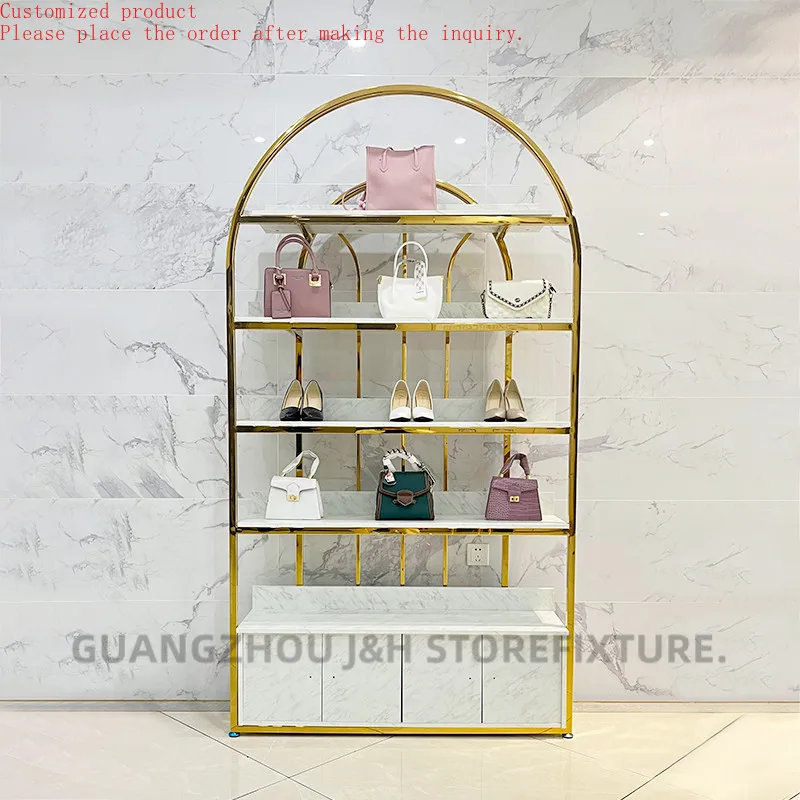 

Custom.Multi-Category Storage and Showcase LED Lighting Handbag Cabinet Heavy Duty Clothing Shelf Commercial Retail Store Garme