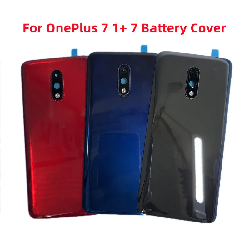 For OnePlus 7 1+ 7 Battery Cover Rear Door 3D Glass Panel Housing Case with Camera lens+Adhesive Replace