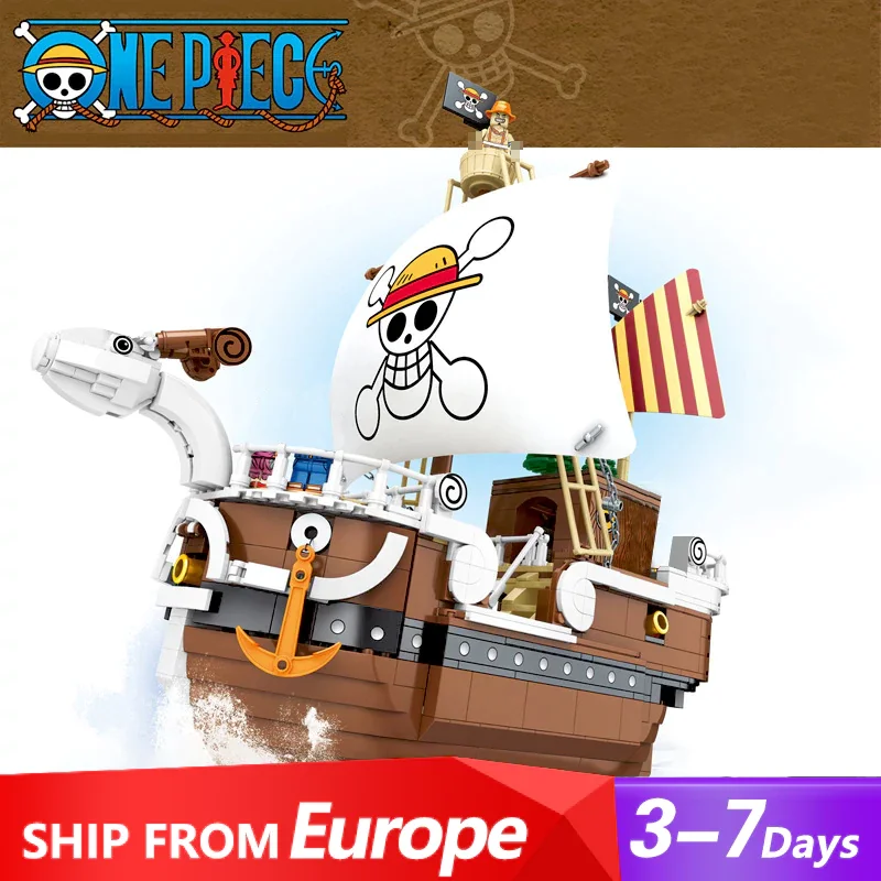 Movie MOC ONE PIECE The Merri  Pirate Ship Corsair Model 1048PCS Building Blocks Brick Puzzle Toys for Children Kids Boys Gift