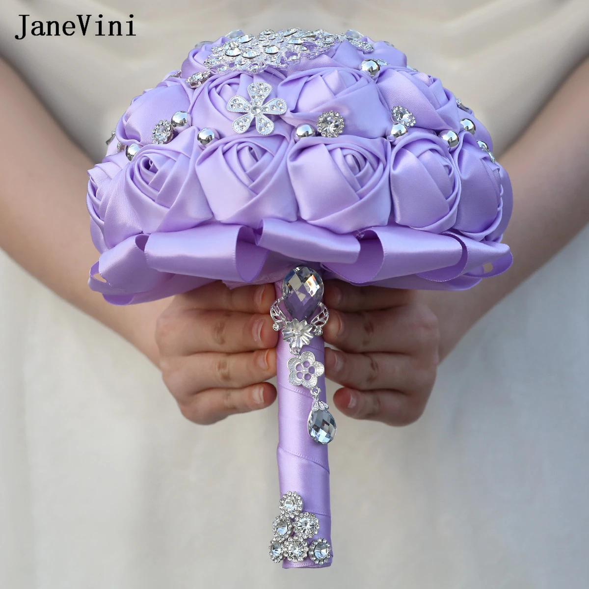 janevini-2026-romantici-bouquet-da-sposa-viola-chiaro-con-rose-artificiali-in-raso-e-strass-per-matrimonio