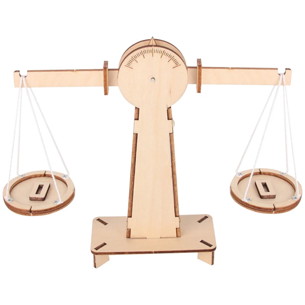 DIY Wood Balance Scale Assembly Educational Science Project Creative Kids Craft Handmade Plaything Toy Balance Scale