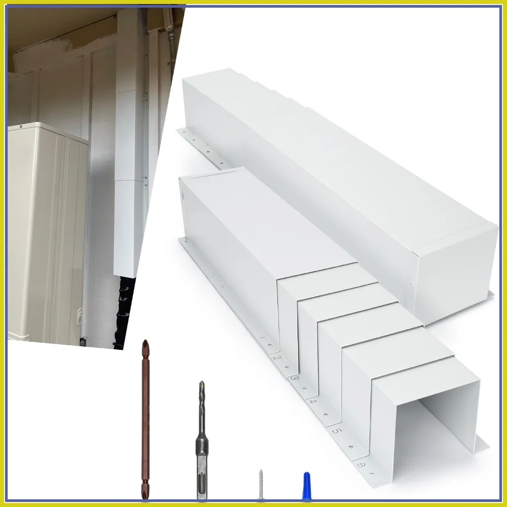 

4x4"x8.5ft Metal Line Set Cover for HVAC, Mini Split, Central AC & Heat Pump
