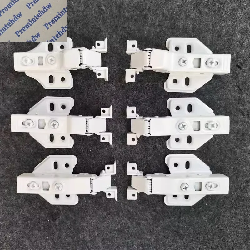 4Pcs White Narrow Aluminum Framed Glass Door Hinge For Wine Cabinet Cupboard Wardrobe Soft Close Hydraulic