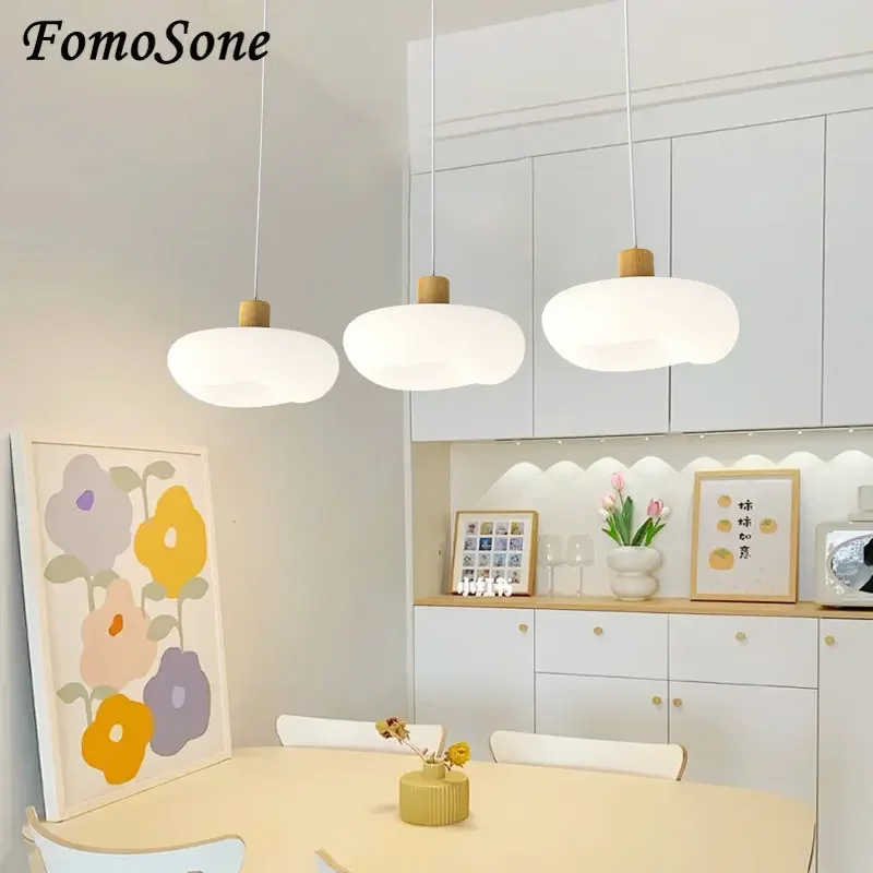 Cream style modern creative apple shape house lighting design for Living Room Bedroom Children's Study Dining Room Chandeliers