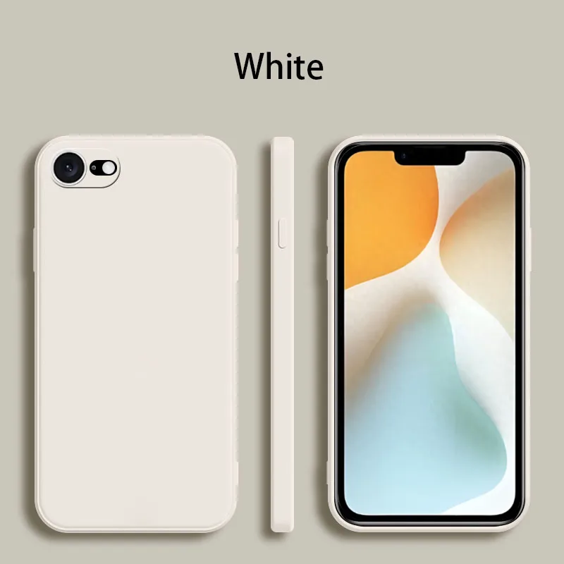 For iPhone 7 Phone Case iPhone 8 TPU Luxury Shockproof Original Liquid Silicone Case iPhone SE 2020 2022 7 8 Plus Cover Case