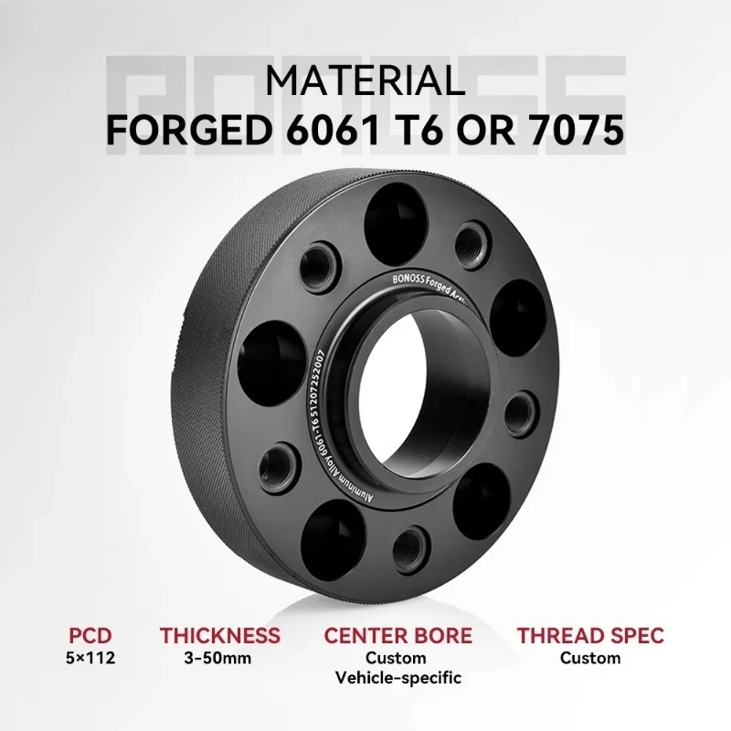 Wheel Spacers 5x112 5x120 5x108 5x130 Hub Centric 6061 T6 3mm to 50mm OEM Custom CNC Machined 12.9 Grade Bolts Factory Direct