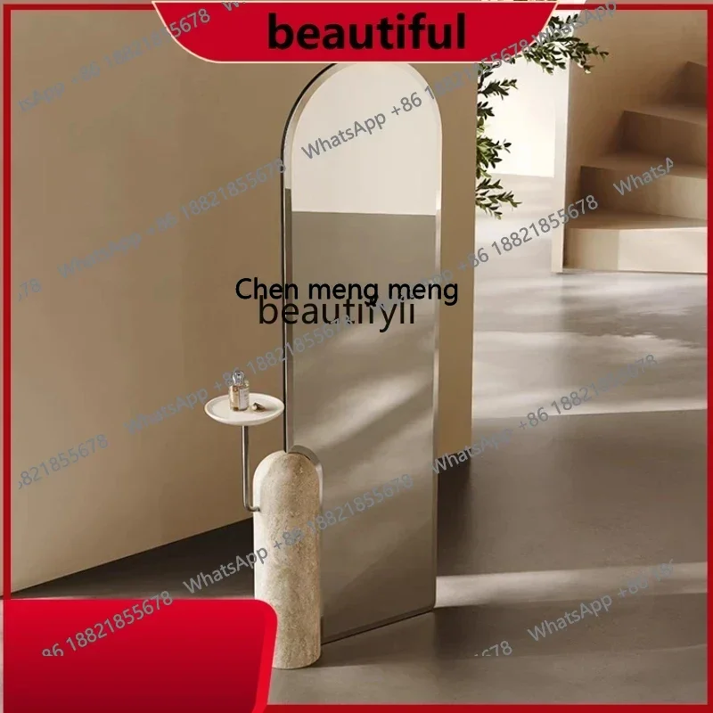 

Minimalist full-length mirror full-body floor mirror light luxury high-end bedroom entrance home designer mirror H