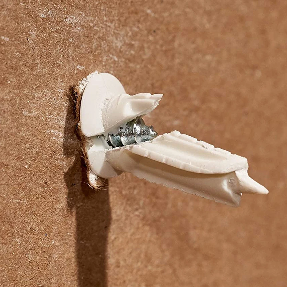 

50 Sets Expansion Tubes Hollow Wall Anchors Self Tapping Spiral Nylon Screws Iron Drywall Mounting Kit drywall anchors screw set