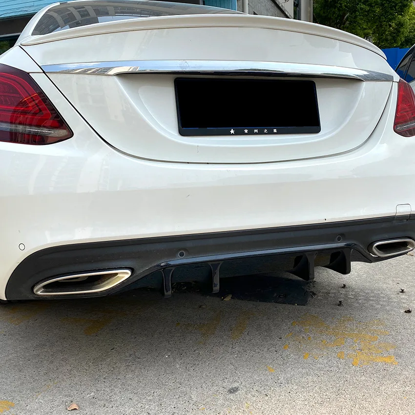 

Для Mercedes C-Class W205 C200 C260 AMG Line 2019-2021: задний диффузор, накладка на бампер, канард
