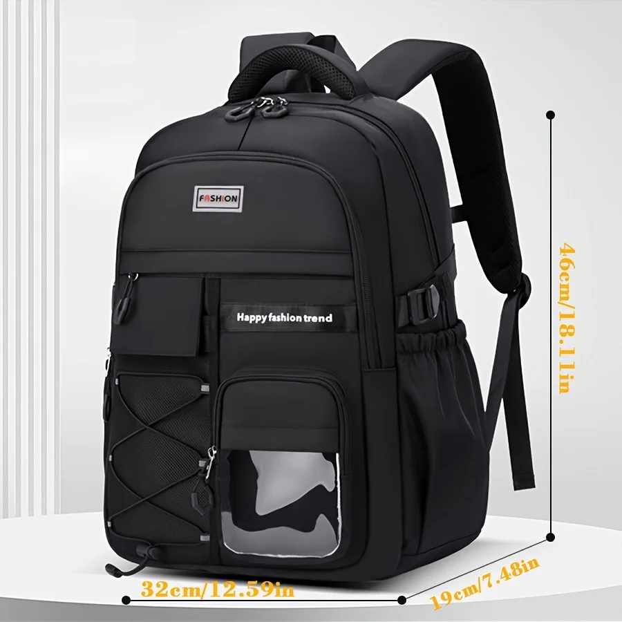 Stylish Unisex Backpack, Large Capacity Backpacks, School, Travel with Adjustable Straps, Zipper Closure Multiple Compartments