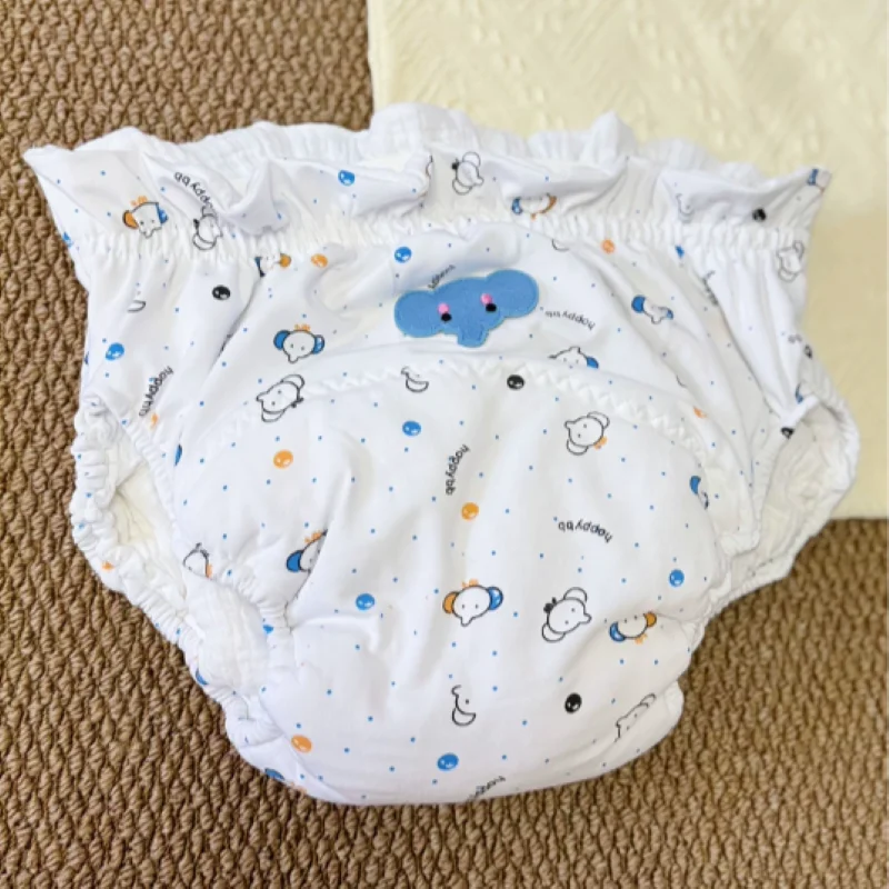 Plus Size Handmade Cotton ABDL Diaper Pocket Adult Cute Printed Reusable Training Pants Soft Breathable Nappies Panties