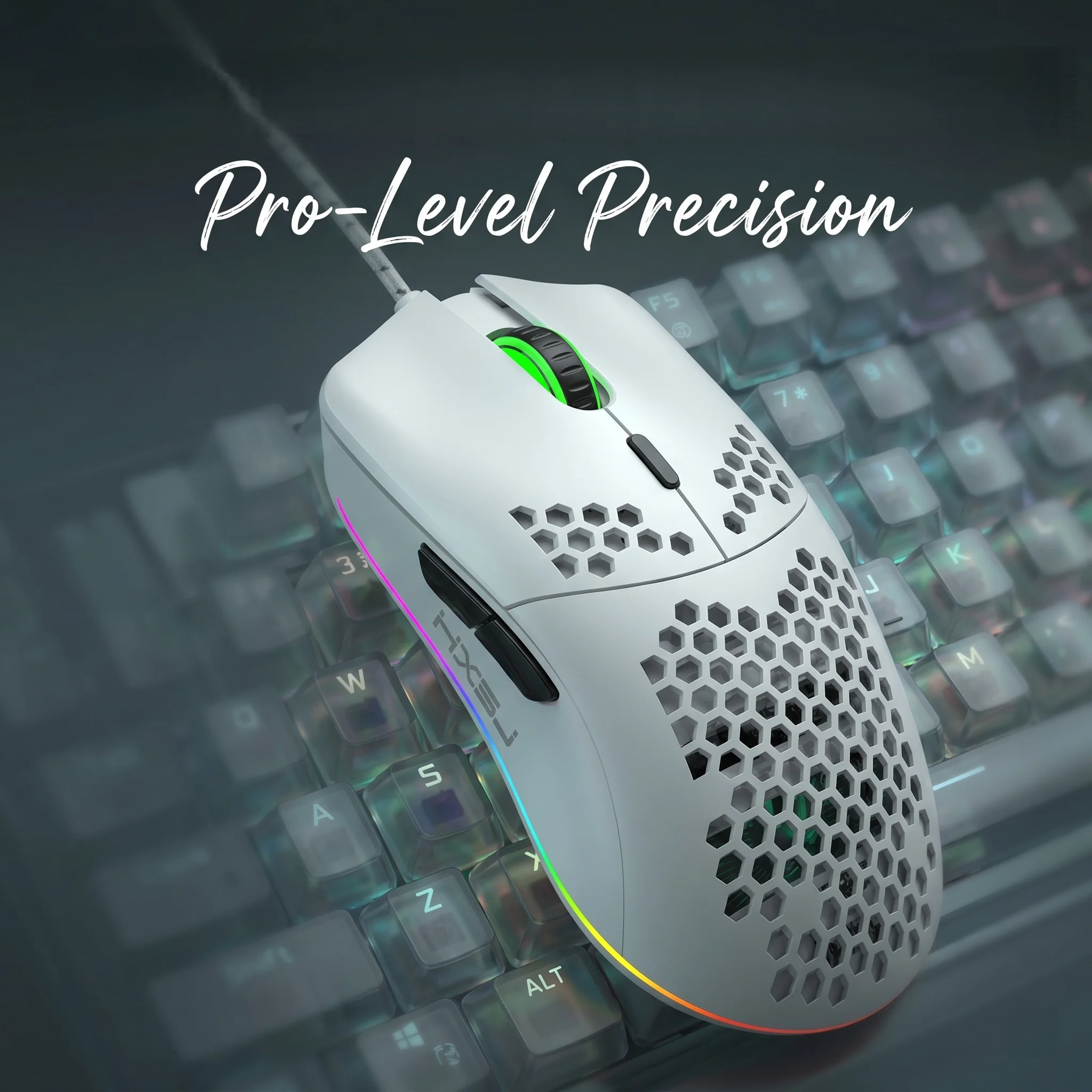 6 Buttons RGB PC Gaming Mouse USB Wired - Black/White High Sensitivity Ergonomic Optical Plug N Play