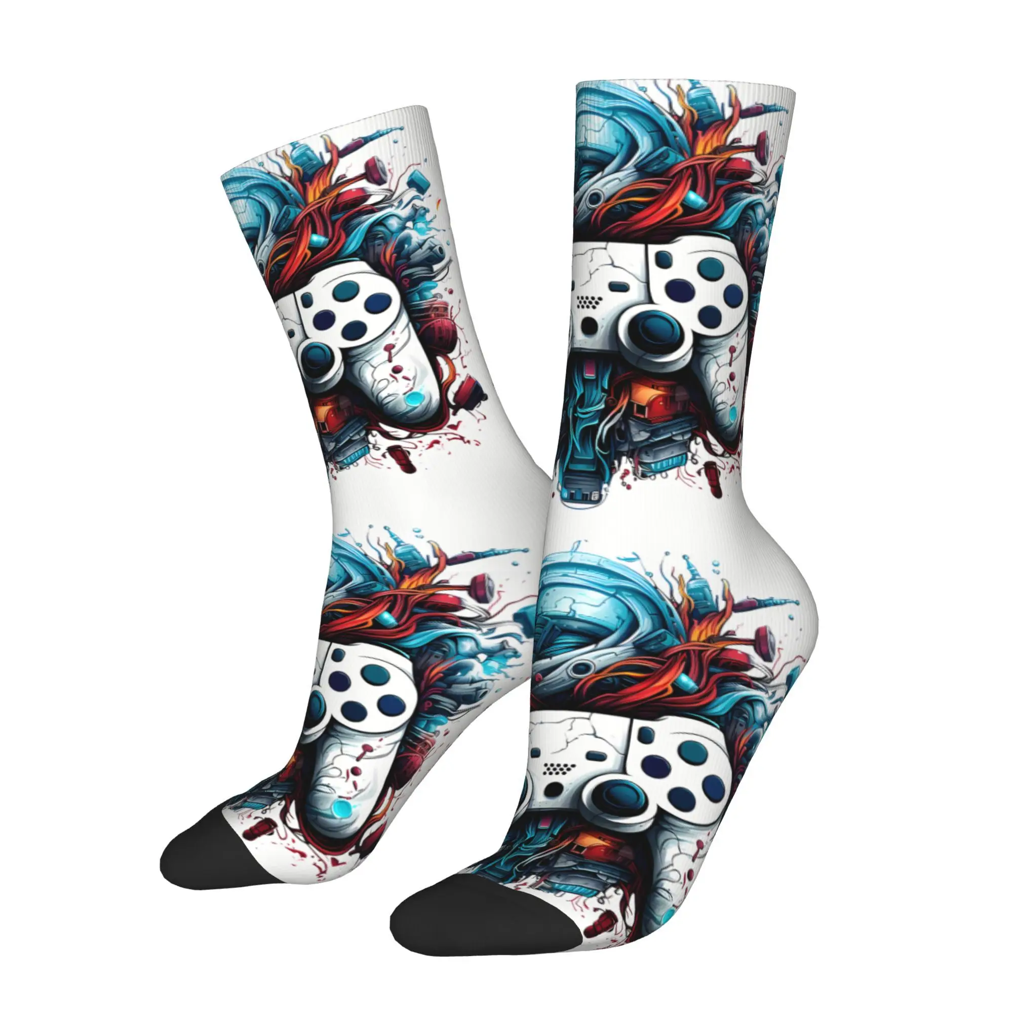 

Носки с контроллером игровой консоли, мужские модные полиэстеровые носки с принтом