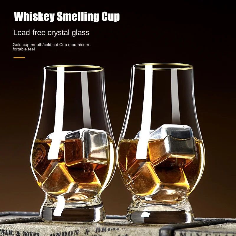 Crystal Glass Fragrance-Smelling Cup Whiskey Shot  Big Belly Wine Glass Tulip Cognac