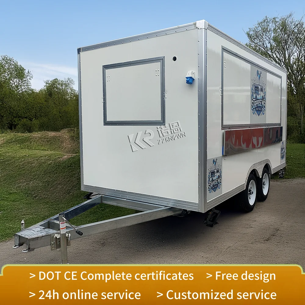 Street Concession Bakery Food Trailer with Full Kitchen Outdoor Mobile Restaurant Pizza Hot Dog Cart Food Trucks - Image 3