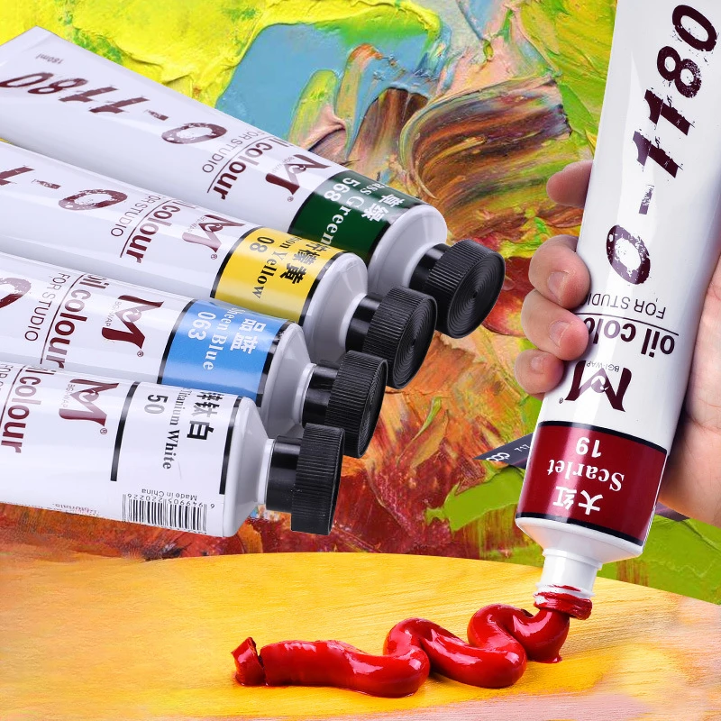 

180ml Large Capacity Aluminum Tube Artist Specific Oil Paint Student Painting Professional Color Oil Painting Supplies